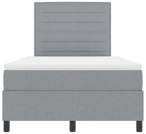 Cama Box com Colchão Cinza Claro 120x200 cm Tecido