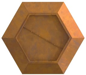 Fogueira Hexagonal vidaXL 100x100x28 cm Aço Envelhecido