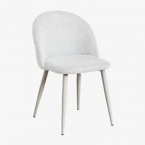 Cadeira de jantar de luxo Kana Toupeira Claro & Tecido Branco - Sklum