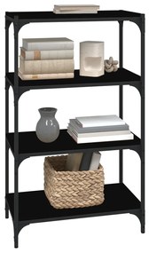 Estante 60x33x100 cm derivados madeira e aço preto