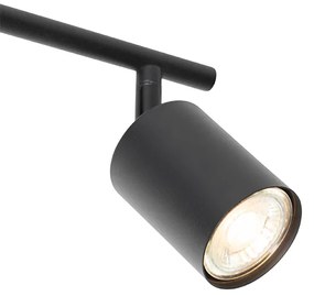 Spot industrial preto com madeira inclinável 3-light - Jeana Industrial