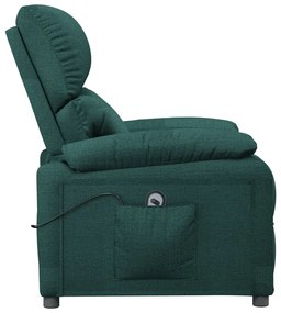 Poltrona elétrica reclinável tecido verde-escuro