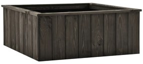 vidaXL Canteiro elevado 74x77x30 cm pinho maciço cinzento-escuro