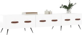 Móvel de TV 150x36x30 cm derivados de madeira branco brilhante