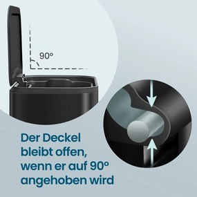 Caixote do lixo de 20 l com caixote interior 6,6 x 30 x 42,5 cm Preto