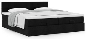 63 / 5,000vidaXL Estrutura de cama otomana com colchões tecido preto
