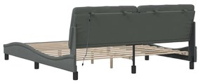 Estrutura de cama com LED sem colchão 180x200 cm tecido