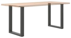 Pés para mesa de jantar em formato de U, 2 peças, antracite, 70x(72-73