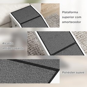 Rampa para Cães de Madeira com Tapete Antiderrapante para Cães Pequenos Médios e Grandes 152x40x50 cm Branco e Cinzento