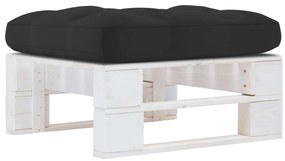 Otomano de paletes para jardim pinho impregnado branco