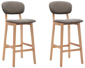 vidaXL Bancos de bar 2 pcs tecido cinzento-acastanhado