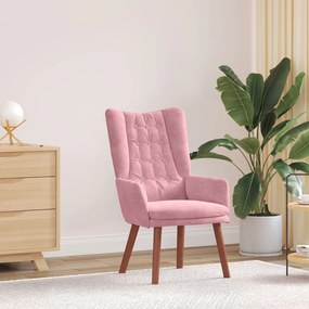Cadeira Relaxante vidaXL Veludo Rosa