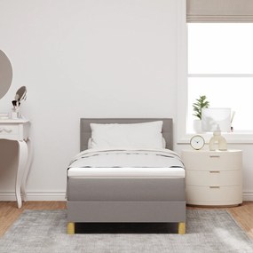 Cama Box Spring com Colchão Taupe 100x200 cm Tecido