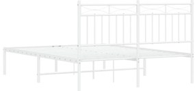 Estrutura de cama com cabeceira 140x190 cm metal branco
