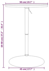 Mesa de bar 50x50x90 cm derivados de madeira/aço cromado preto
