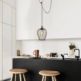 Candeeiro de Teto Tel – Preto – 80 x 20 cm