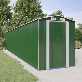 Abrigo de jardim 192x1021x223 cm aço galvanizado verde