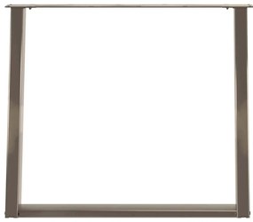 Pés para mesa de jantar em formato de U, 2 peças, aço natural, 90 x (7