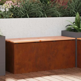 vidaXL Banco de jardim Ferro Enferrujado 100 x 40 x 43 cm Aço corten