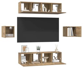 Conjunto de móvel de TV 6 pcs carvalho artisiano
