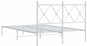 Estrutura de cama com cabeceira 120x200 cm metal branco