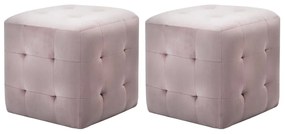 Mesas de cabeceira 2 pcs 30x30x30 cm veludo rosa