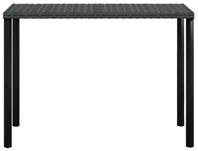 5 pcs conjunto sofás formato L c/ almofadões vime PE preto