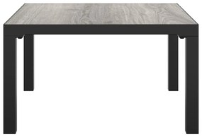 Mesa de centro de jardim 55x55x31 cm DPC e aço cinzento