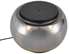 Candeeiro de Mesa Design Preto com Vidro Fumado 2-Luzes - Bino Design