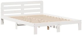 Cama sem colchão 160x200 cm madeira de pinho maciça branco