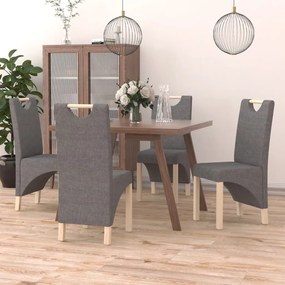 vidaXL Cadeiras de jantar 4 pcs tecido cinzento-claro