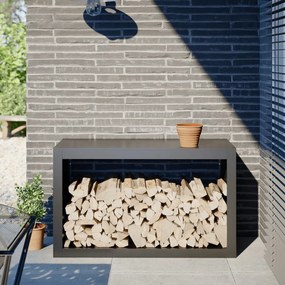 vidaXL Suporte para lenha 100x40x60 cm aço antracite