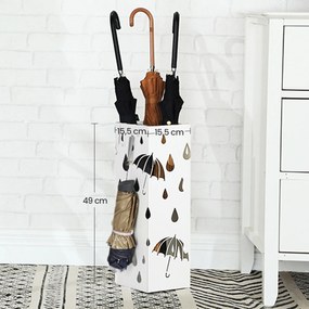 Suporte para guarda-chuvas 15,5 x 15,5 x 49 cm branco