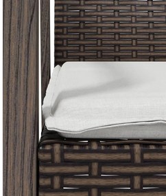 5 pcs conjunto de jantar p/ jardim c/ almofadões vime PE e aço