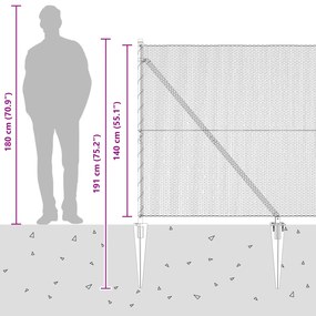 Cerca Hexagonal vidaXL Cinza 1,4x25 m Aço