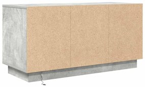 Móvel de TV com luzes LED 100x41x50 cm cinzento cimento