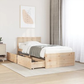 vidaXL Cama sem colchão 100x200 cm madeira de pinho maciça