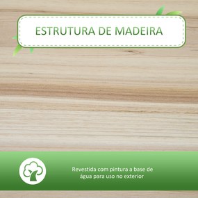 Outsunny Horta Vertical Elevada de Madeira 90x40x81cm Mesa de Cultivo de Jardim com Prateleira Inferior e 2 Orifícios de Drenagem para Cultivos de Plantas Flores Natural