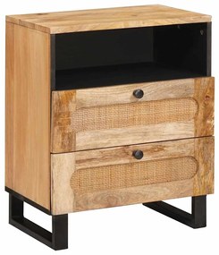 vidaXL Armário de Cabeceira com gaveta Natural 50 x 33 x 62 cm