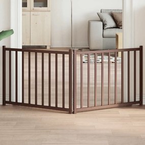 vidaXL Portão p/ cães dobrável 2 painéis 160cm abeto carvalho castanho