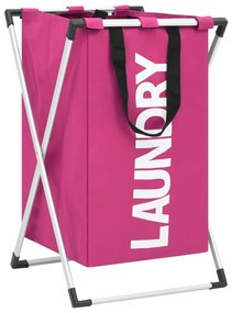 vidaXL Separador de roupa suja rosa