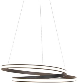 Candeeiro de suspensão moderno preto 74 cm com LED - Rowan Moderno