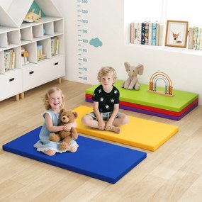 Conjunto 5 Colchões para Descanso Infantil de Espuma para Crianças para Dormir Arco-íris com Capas Multicoloridas