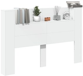 Armário de cabeceira com luzes LED 160x16,5x103,5 cm branco