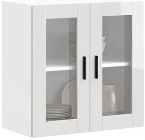 Armário de parede cozinha porta vidro Porto branco alto brilho