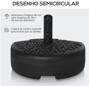 Base de Parede para Chapéu de Sol Suporte Semicircular para Chapéu de