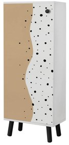 Sapateira Vegas – Branco/Preto – 50 cm x 135 cm x 38 cm