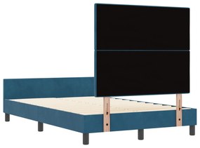 Estrutura de Cama vidaXL Azul Escuro 120x190 cm Veludo
