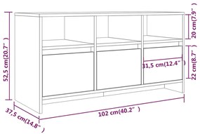 Móvel de TV 102x37,5x52,5 cm derivados madeira carvalho fumado