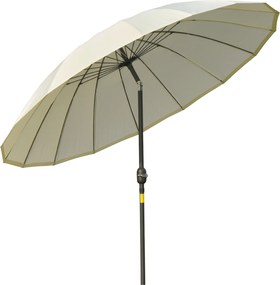 Outsunny Guarda-sol reto guarda-sol de jardim inclinável redondo com 18 varetas manivela mastro em metal fibra de vidro Ø 2,5 m | Aosom Portugal